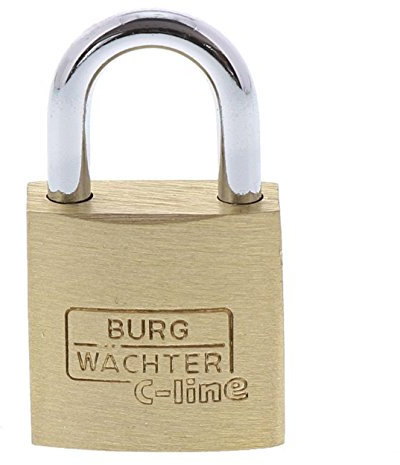 BURG-WÄCHTER, Cadenas à Cylindre 222 20 SB C-Line, Anse de 3,5 mm de Diamètre, Protection contre l'Ouverture par Coupe-Boulons et Perçage, 2 Clés