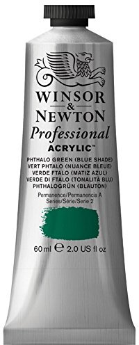 Winsor & Newton 2320522 Professional Acrylfarbe in Künstlerqualität, hohe Farbbrillanz & Deckkraft, Archivqualität, 60ml Tube - Phthalogrün Blauton