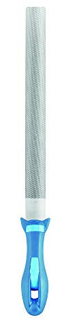 PFERD Werkstattfeile Halbrund, 300mm, halbrunde Feile, Kreuzhieb H1 auf zwei Seiten, inkl. Ergonomie-Feilenheft, 11213306 – für die grobe Zerspanung und zum Schruppen geeignet, Halbrund/Länge 300mm