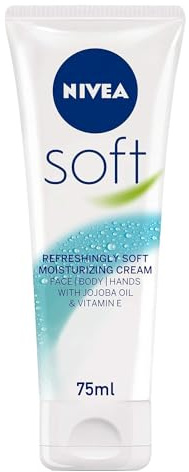 NIVEA SOFT 75ML MOISTURISING CREAM FACE/BODY/HANDS NEW - TRAVEL SIZE
