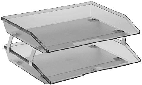 Acrimet Facility 2 Ebenen Briefablage Seiteneinschub, Letter Tray/A4, Desktop Datei Organizer, Kunststoff (Rauchgrau)