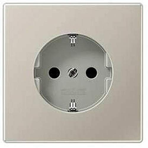 Jung ES 1520 NKI Schuko Steckdose 16 A 250 V mit Berührungsschutz ohne Befestigungskrallen Serie LS Edelstahl, 250 V