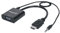 Manhattan HDMI to VGA (with Audio) Converter cable, 1080p, 30cm, Male to Female, Micro-USB Power Input Port for additional power if needed, Black, Three Year Warranty, Polybag