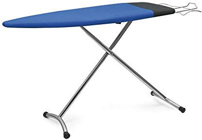 Astoria, RT126A, Table à Repasser Pliable 123x48 cm, Hauteur Réglable 54-93 cm, Housse Ignifugée Bleu, Mousse 6 mm, Plateau Métal Ajouré, Antidérapante, Idéale pour Fer et Centrale Vapeur