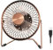 BXT 6 Antique Bronze Silent USB Desktop Fan 360 Rotating Portable Office Metal Mini Fan Personal Cooler Cooling USB Desk Fan for PC Laptop