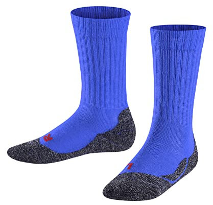 FALKE Unisex Kinder Socken Active Warm K So Wolle Funktionsmaterial dick atmungsaktiv einfarbig 1 Paar, Blau Cobalt Blue 6054, 27-30