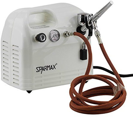 Spraycraft Professional Airbrush & Compressor Kit, Metal, White & Silver, 16x9x16 cm