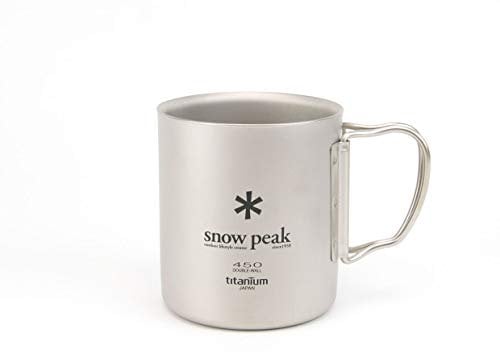 Snow Peak Ti-Double 450 Mug, Japanese Titanium, Made in Japan, Ultralight for Camping and Backpacking, Lifetime Product Guarantee