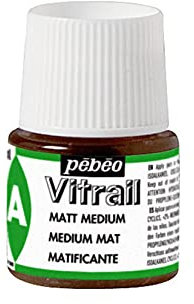 Pebeo 45 ml Vitrail Matt Medium Stained Glass Effect Glass Paint, Transparent