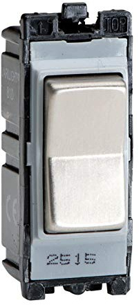 Varilight - Power Grid Brushed Steel 10 Amp 2 Way Retractive Switch
