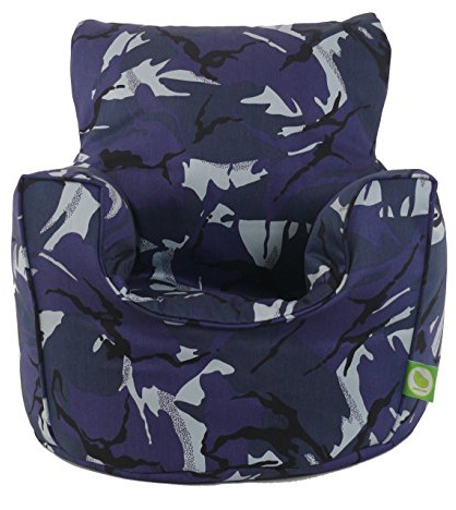Cotton Urban Camo Camouflage Blue Bean Bag Gaming Arm Chair with Beans Child/Teen size By Bean Lazy