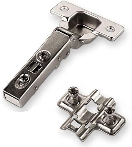 Soft Close Cabinet Cupboard Door Hinges 40 Pack 35mm Full Overlay 110 Degree, Plates and Screws Included Slow Shut Dotty Deals
