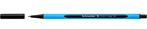 Schneider 152101 Schreibgeräte Kugelschreiber Slider Edge, Kappenmodell, M, schwarz, Schaftfarbe: cyan-schwarz