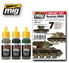 Ammo MIG-7136 Russian WWII Colors Acrylic Smart Set, Mehrfarbig