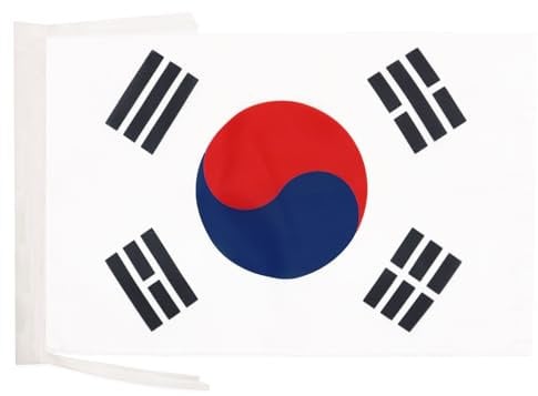 BANDERA de COREA DEL SUR 45x30cm - BANDERINA SURCOREANA 30 x 45 cm cordeles - AZ FLAG