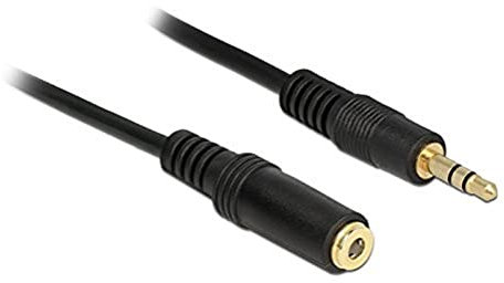 DELOCK Kabel Klinke 3 Pin Verlängerung 3,5mm Stecker > Buchse 2,0m schwarz