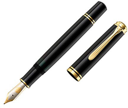 Pelikan M800 Fountain Pen Black Resin Gold Trim 18K Nib 995571