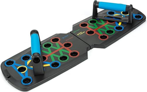 Gymtek Faltbare Liegestütze Brett - Push Up Board mit Liegestützgriffe für Ganzkörper-Training & Effektive Liegestützen - Multifunktional Liegestützbrett - Fitnessgeräte für Zuhause (Muster 2)