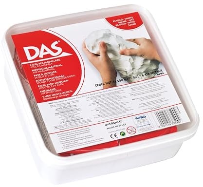 DAS White 4 x 500g Schoolpack Air Hardening Modelling Clay Non Bake