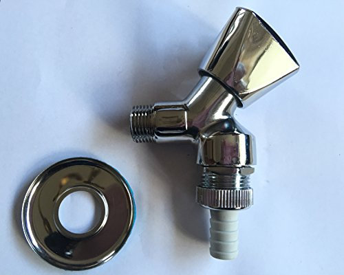 Geräteventil, Geräteanschlußventil, Gerätezusatzventil, Auslaufventil, Auslaufhahn, Wasser Hahn, Waschmaschine Hahn, mit Rückflußverhinderer, poliert, verchromt, Messing 1/2