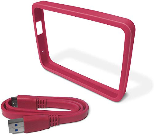 WD Grip Pack - Marco de goma y cable USB 3.0 para My Passport Ultra 1TB, fucsia