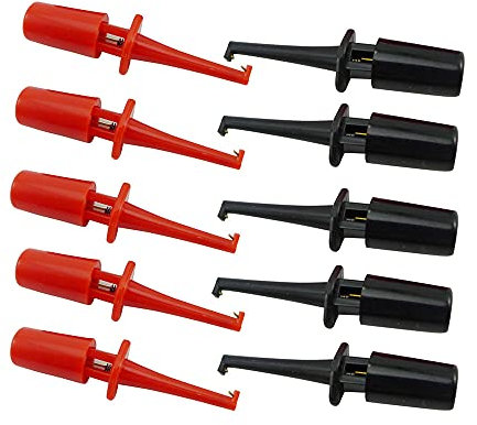 Aihasd 10PCS 1.7'' Multimeter Lead Wire Kit Test Hook Clip Grabbers Test Probe SMT/SMD IC D20 Cable Welding