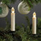 hellum LED Weihnachtsbaumkerzen kabellos (Erweiterung-Set), 5x warmweiß LED Kerzen, batteriebetriebene 14x2cm Christbaumkerzen ohne Kabel, elfenbein Wachstropfen 602647