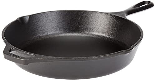 Lodge 33.66 cm / 13.25 inch Pre-Seasoned Cast Iron Round Skillet / Frying Pan, Black
