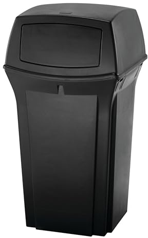 Rubbermaid Commercial Products FG843088BLA Ranger Abfalltonne, quadratisch, 132,48 L, Schwarz