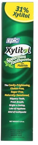 Epic Xylitol® Spearmint Toothpaste W/Fluoride, 116g
