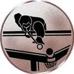 S.B.J - Sportland Pokal/Medaille Emblem, Motiv Pool-Billard, Durchmesser 50 mm, Bronze