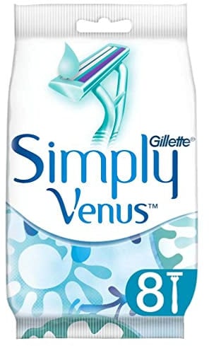 Gillette Simply Venus Einwegrasierer Damen, 8 Rasierer mit Doppelklinge