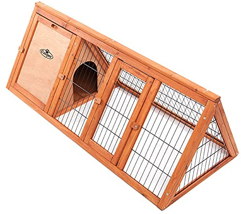 46 Wooden Triangle Rabbit Hutch – Outdoor Small Animal Shelter, Secure Design