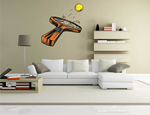 INDIGOS KAR-Wall-sport082-72 Wandtattoo Sport 082 - Tennisbälle und Schläger - Wandaufkleber - 70 x 72 cm
