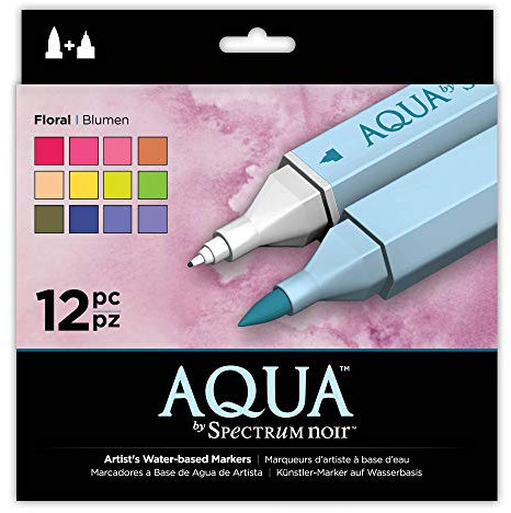 Spectrum Noir Aqua Markers-Floral 12pk