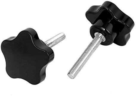sourcing map 2Stk 50mm Sterngriff Sterngriffschraube M8x50mm Außengewinde Klemmknopf schwarz DE de