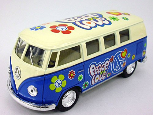 Kinsmart Volkswagen - VW T1 (Typ 2) Peace & Love Bus Maßstab 1:32 Diecast Lizenziertes offizielles Produkt