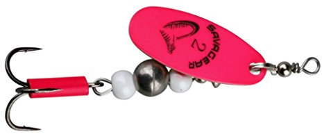 Savage Gear Caviar Spinner, Hechtköder, Angelköder, Kunstköder, Barschköder, Zanderköder, Köder für Hecht, Zander, Barsch, Forellenköder, Barschspinner, Forellenspinner, Hechtspinner, Farbe:Fluo Pink, Größe / Gewicht / Packungsinhalt:Gr. 3 / 9.5g