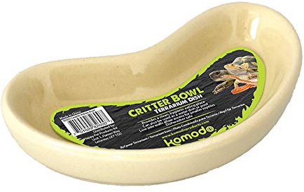 Komodo Kidney Bowl Dishwasher Safe Durable Hygienic Food Water Terrarium Critter Feeding Dish Pets Accessory for Reptiles - Large