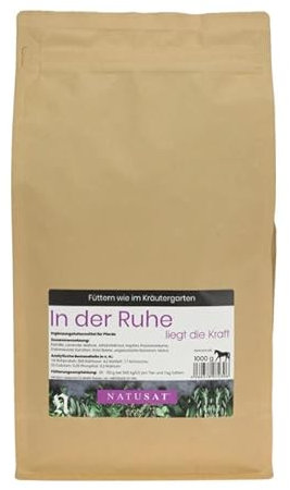 NATUSAT Kräutermischung-In der Ruhe liegt die Kraft - ohne Baldrian für Pferde, Pferdekräuter, Kräuter schonend getrocknet (1000 g)
