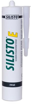 SILISTO - Sanitär Silikon essigvernetzend, 310ml Kartusche, Farbe des Sanitär Silikon Transparent - Silikon zum Abdichten - Silikon Bad, Küche, Kühlräume -Anti Schimmel und hitzebeständiges Silikon