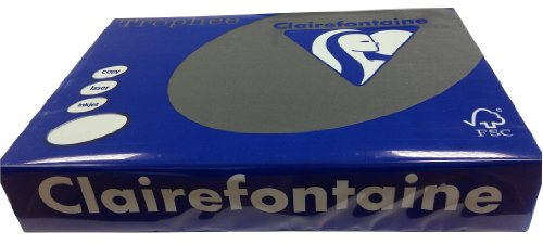 Clairefontaine 1001C - Karton mit 4 Ries à 250 Blatt Druckerpapier / Kopierpapier Trophée, DIN A4 (21x29,7 cm), 160g, Schwarz intensive Farbe, 1 Karton