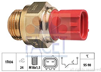 FACET 7.5282 Temperaturschalter Kühlerlüfter Kompatibel mit SUZUKI SWIFT II Schrägheck EA, MA 1768050F00 1768050F00000 EPS 1.850.282