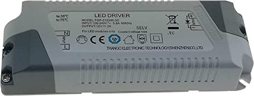 Trango LED2A LED Transformator 12 Volt DC - 2A – 24 Watt – Trafo, Niedervolt Netzteil, Driver für MR16, GU5.3, G4 LED Leuchtmittel, Stripe, Band, lampen nicht dimmbar