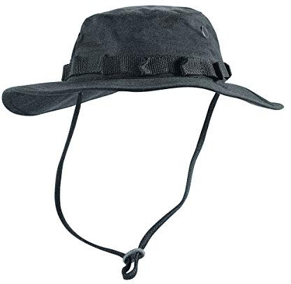 Commando Industries US Army Tropen Hut Boonie Hat Buschut Ripstop Schlapphut (Schwarz/XL)