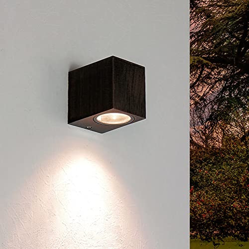 Downlight Außen, Wandleuchte Aussen, Braun Antik, Downlight, GU10, wetterfest, IP44, H:8 cm, klein, Haustür, Garten, Balkonlicht, Aussenlampe Wand