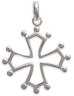 Tata Gisèle © Pendentif en Argent 925/000 - Croix Occitane - Religion - Chaine en Option, Maque Francaise, Emballage Cadeau