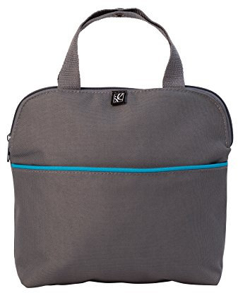 J.L. Childress MaxiCOOL Breastmilk Cooler - Baby Bottle & Food Bag - Ice Pack Included - Insulated & Leak Proof Breastmilk Cooler Bag for Travel - Grey/Teal