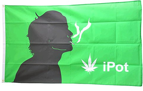 Flaggenfritze Fahne/Flagge Hanf I Pot + gratis Sticker
