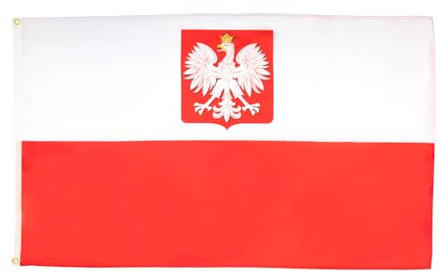 BANDIERA POLONIA CON AQUILA 250x150cm - GRAN BANDIERA POLACCA CON STEMMA 150 x 250 cm - Bandiere - AZ FLAG